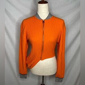 J.W. Anderson Vibrant Orange Sweater with Striped Accents